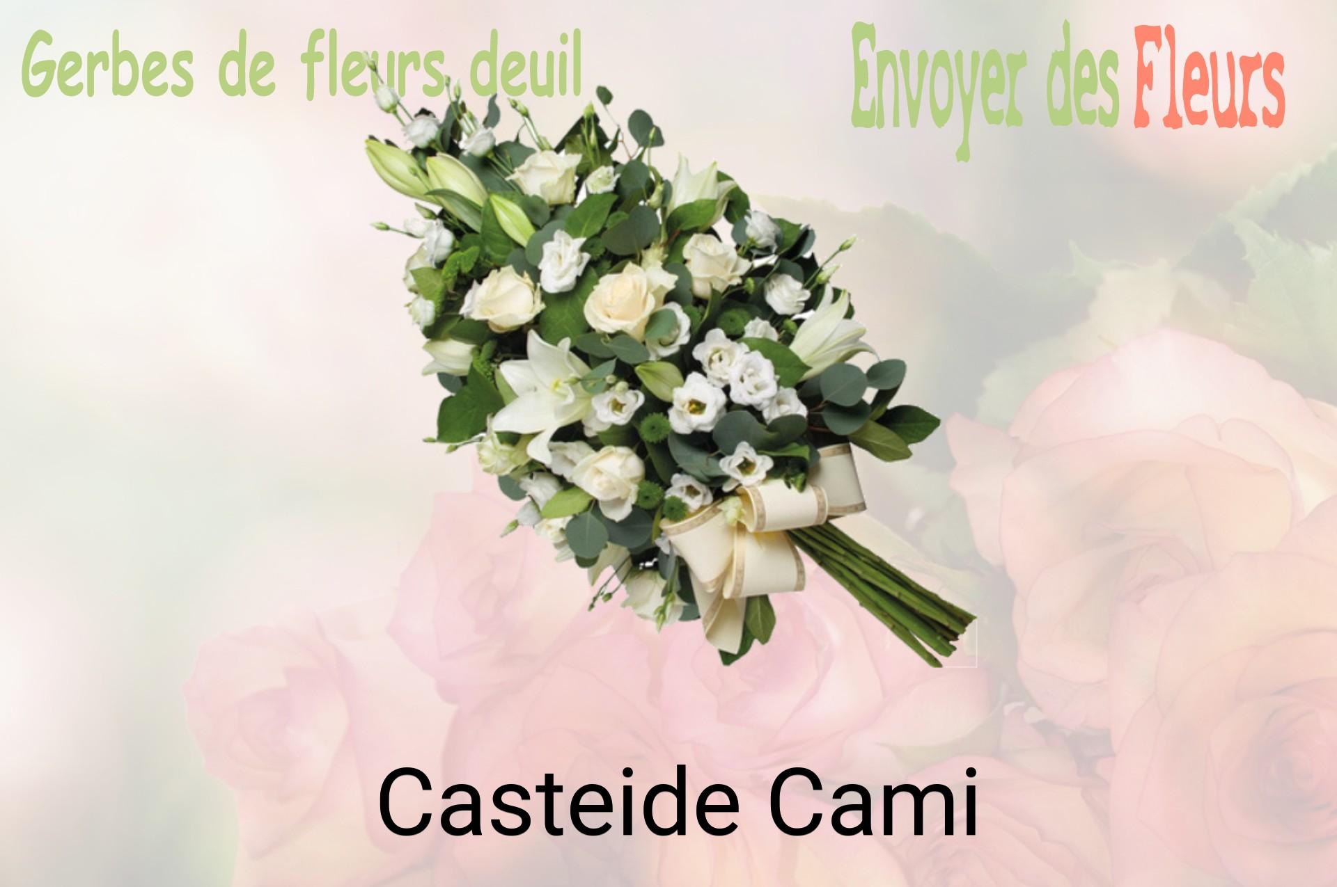Gerbe de fleurs de deuil livrée à Casteide-Cami